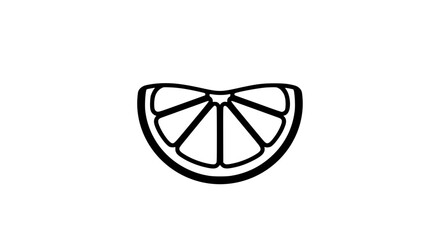 Obraz premium Sliced mandarin black white icon