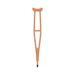 Illustration of Single Wooden Crutch