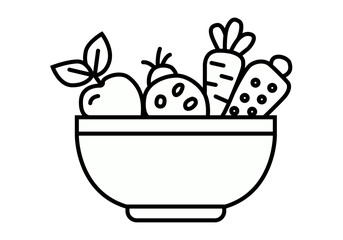 Icono negro de bol de verduras