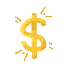 Illustration of Golden Dollar Sign
