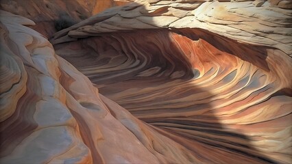 Smooth sandstone wave texture background with swirling erosion patterns