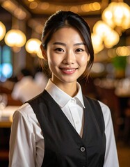 young woman in a restaurant
