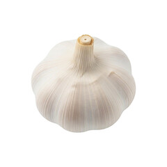 Close up of a single garlic bulb isolated on transparent background