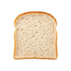 Slice of white bread isolated on transparent background for breakfast or sandwich