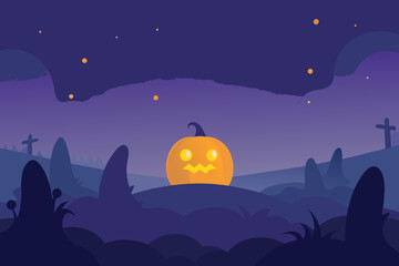 Fototapeta premium ghostly pumpkin field glowing through mist on transparent background