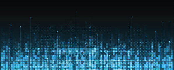 Abstract circuit network and artificial intelligence background for science or business