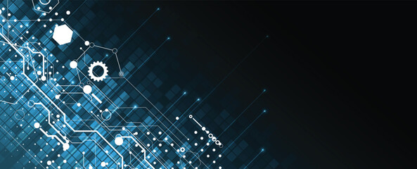 Abstract circuit network and artificial intelligence background for science or business