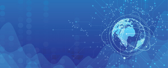 Abstract circuit network and artificial intelligence background for science or business