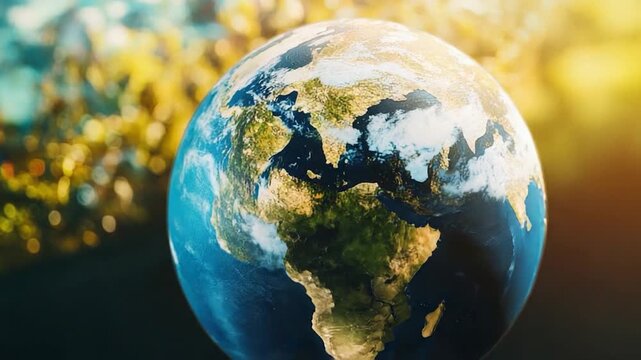 A close-up view of a globe lying in the grass, perfect for use as a symbol of exploration or travel