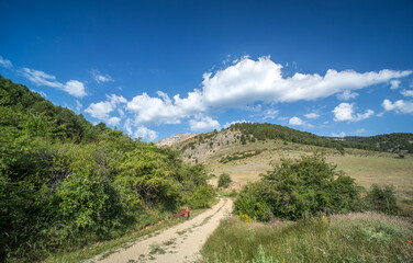 Cañada de Dau valley near Tragacete, Cuenca province, Iberian System, Spain, rural landscape and traditional mountain pastures of the Serranía de Cuenca.