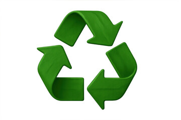 Obraz premium Green recycling symbol turning, representing environmental sustainability, conservation, and ecological efforts, transparent background