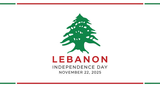 Celebrate Lebanon Independence Day on November 22, 2025 with this symbolic cedar tree design, perfect for national pride campaigns and patriotic social media posts - Powered by Adobe