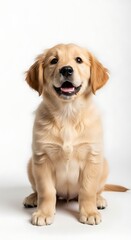 Golden Retriever puppy sitting canine animal