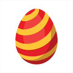 Bright Red Gold Easter Egg Symbol Illustration