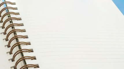 Close up of a spiral notebook open