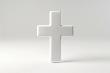 Fototapeta premium Modern minimal 3D icon of white cross mark isolated on clean background, simple digital design concept for error, cancel, and reject symbols