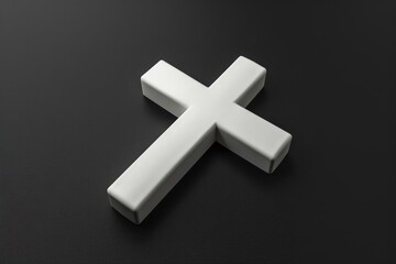 Obraz premium 3D rendered white X mark isolated on dark black background, elegant error or close symbol for mobile app, technology, and web interface design