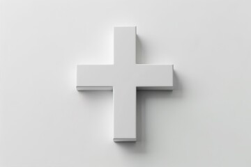 Obraz premium Minimal 3D white X mark icon isolated on white background, clean digital error or cancel symbol for modern UI, UX, and web design elements