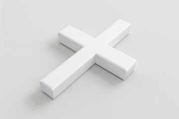 Obraz premium 3D render of white cross mark isolated on white, minimal error icon design for mobile app interface, website notification, or alert message concept