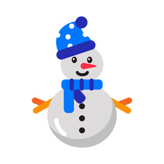 An icon of snowman designed in flat style