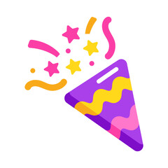 A flat style icon of colourful christmas confetti