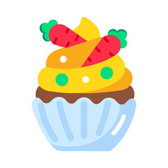 Flat style icon representing cupcake