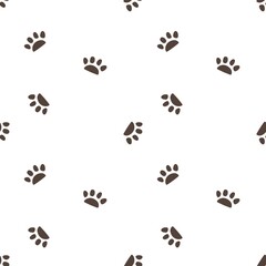 Seamless pattern with cartoon footprint. colorful illustration for kids. Animals. hand drawing, flat style. baby design for fabric, print, textile, wrapper