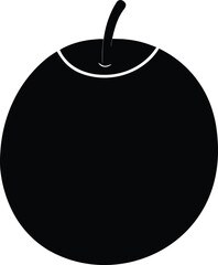 Minimalist Apple Silhouette: Simple Vector Graphic of Round Fruit for Modern Design and Healthy Lifestyle