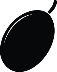 Eggplant Aubergine Fruit Silhouette Vector, Smooth Skin Vegetable with Stem, Healthy Food Illustration for Culinary or Agricultural Design