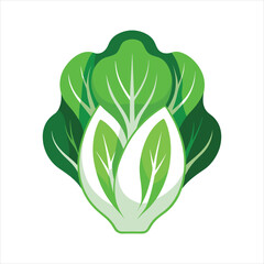 Green Bok Choy Icon Healthy Food Design