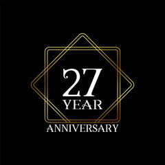 27 year anniversary wedding celebration design text vector illustration.