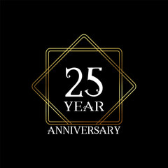 25 year anniversary wedding celebration design text vector illustration.