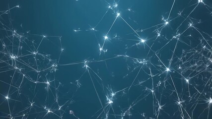 Abstract neural network connections and data flow animation - Powered by Adobe
