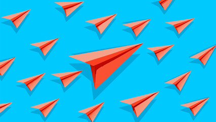 Origami Paper Plane Ascending Against Clear Sky - Leadership Concept