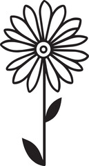 Fototapeta premium Silhouette Style Aster Flower Logo Design Icon, Minimal Floral Vector Emblem, Elegant Botanical Symbol for Branding and Decoration