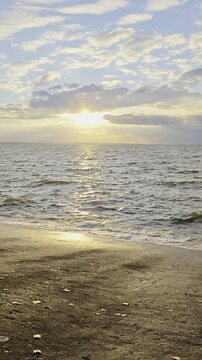 Beautiful landscape of the seashore at sunset