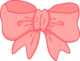 Cute Cartoon Illustration of a Ribbon Bow with Tails