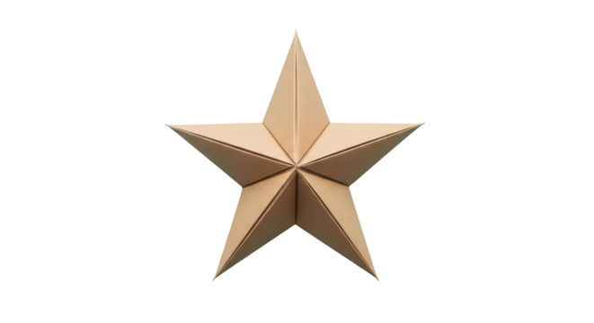 Paper star origami , isolated on transparent background