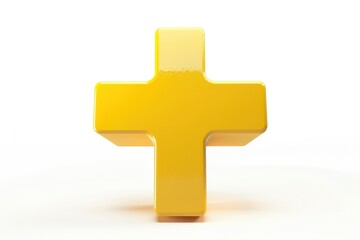 Obraz premium Yellow cross mark 3D render icon isolated on white background, glossy error symbol, minimal design for UI, app interface, and web alert elements, modern realistic vector illustration