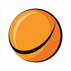 Modern Orange Ball with Curved Line Shadow Vector