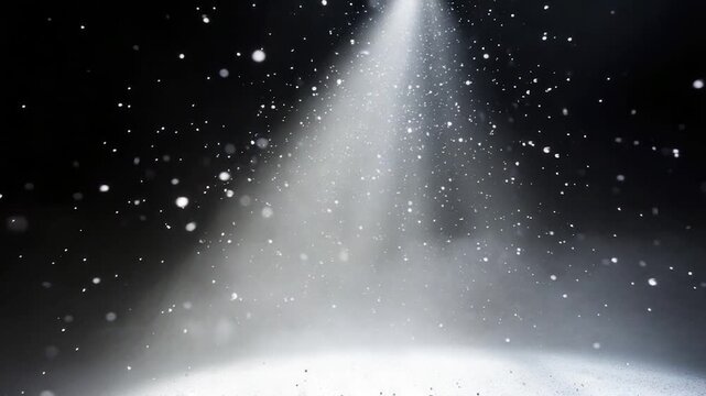 A bright light illuminates the snowy ground, perfect for winter or cold weather themed images