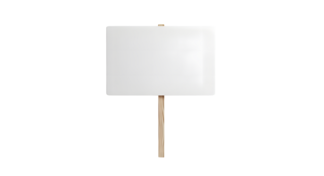 Blank sign on a stick, ready for your message or design.
