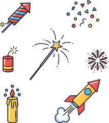 Fototapeta premium Collection of Festive Illustrations