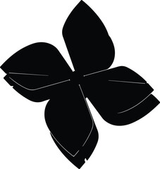 Silhouette abstract bow tie in black and white vector illustration