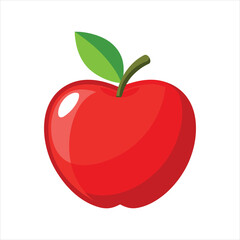 Sweet Red Apple Icon Vector Art Illustration