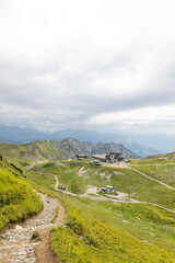 Beautiful trails leading to Nebelhorn in the German Alps surrounded by majestic mountain landscapes