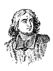 Fototapeta premium Jacques-Benigne Lignel Bossuet, 1627 - 1704, a French bishop and theologian, old vintage illustration, 1897