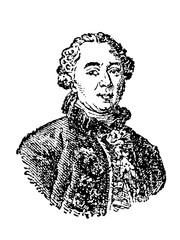 Obraz premium Georges-Louis Leclerc, Comte de Buffon, 1707 - 1788, a French naturalist, mathematician, and cosmologist, old vintage illustration, 1897