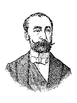 Marie Francois Sadi Carnot, 1837 - 1894, a French statesman who served as President of France from 1887 until his assassination, old vintage illustration, 1897