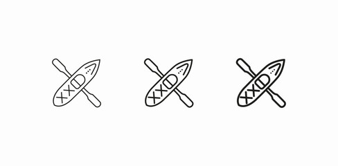 kayak boat icon sign vector